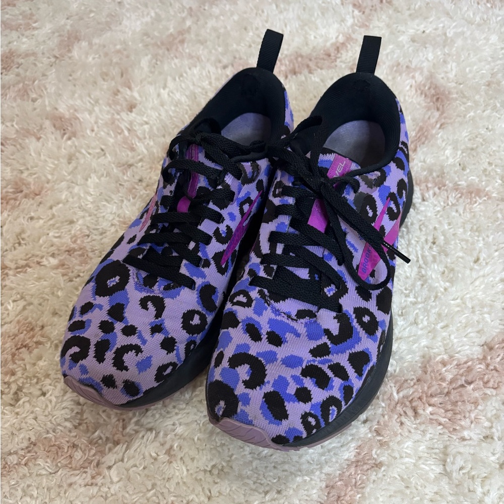 Brooks Purple and Black Leopard Women's Sneakers